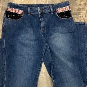 Willi Smith -  Jean's - with Rhinestones - embellished pockets - Size 12